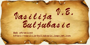 Vasilija Buljubašić vizit kartica